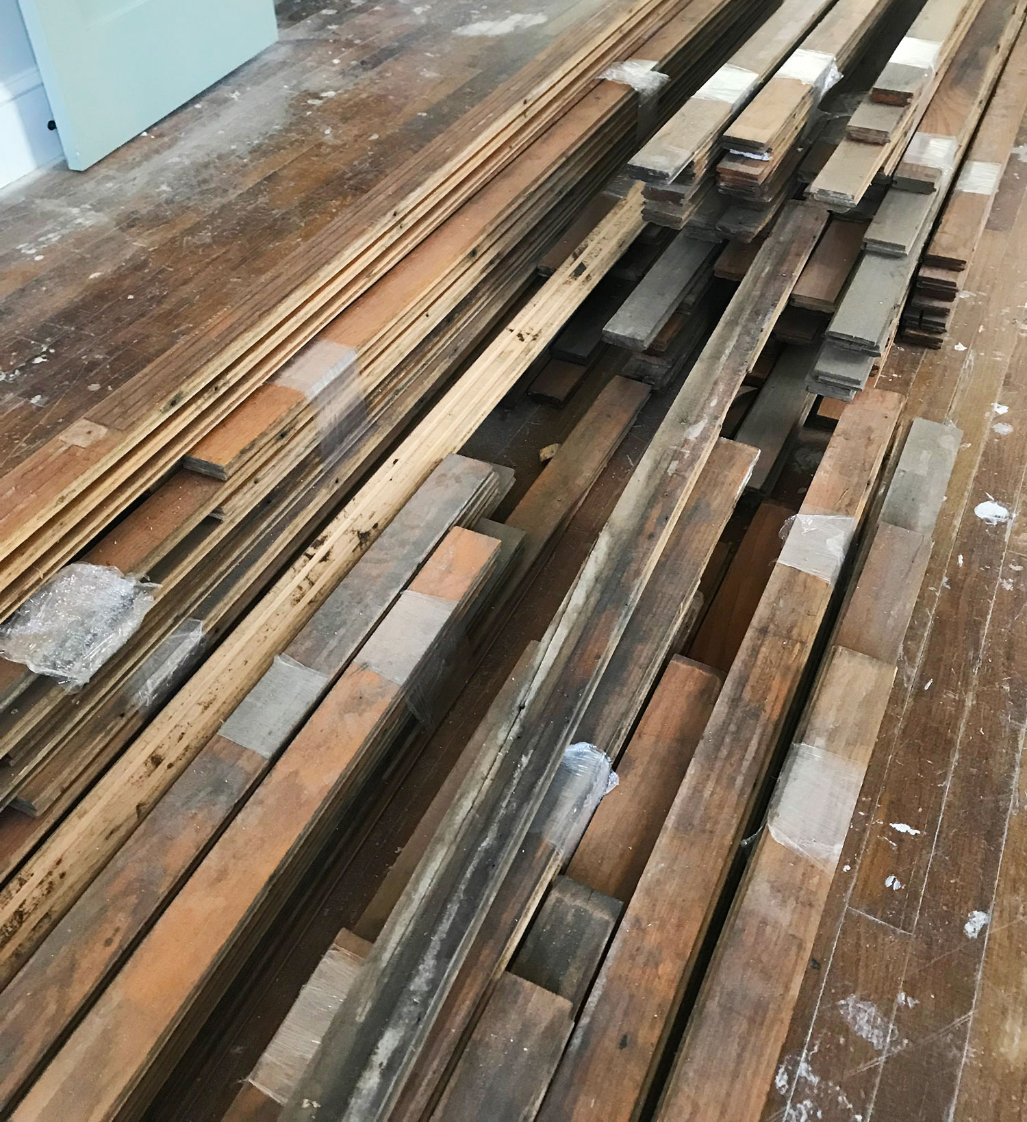 Refinished Wood Salvage Pieces Acclimating