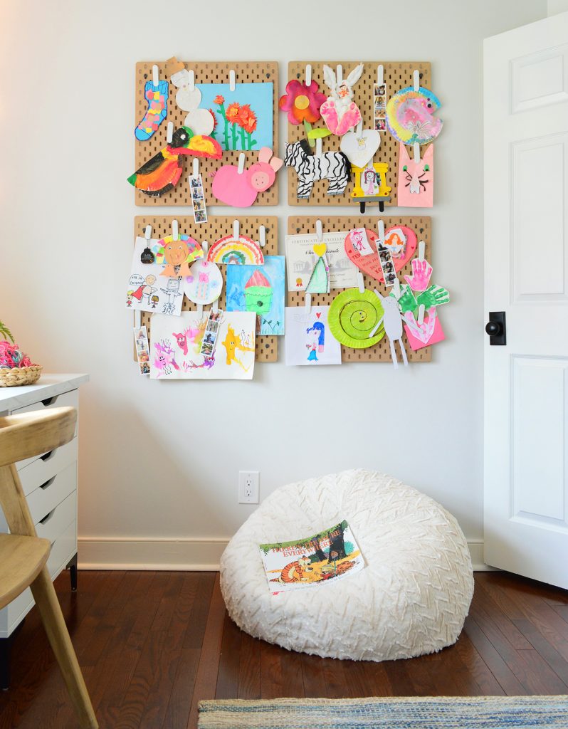 Ikea Skadis Pegboard Organizers For Displaying Kids Artwork