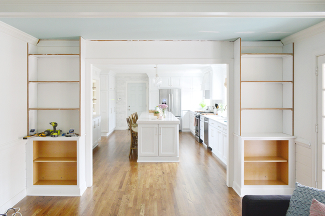 Two Side Bookshelves Constructed Next To Doorway