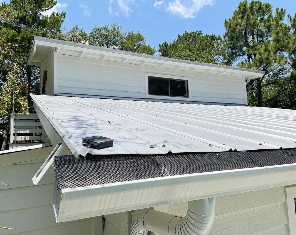 Small Solar Panel For LED Fairy Lights On Metal Roof