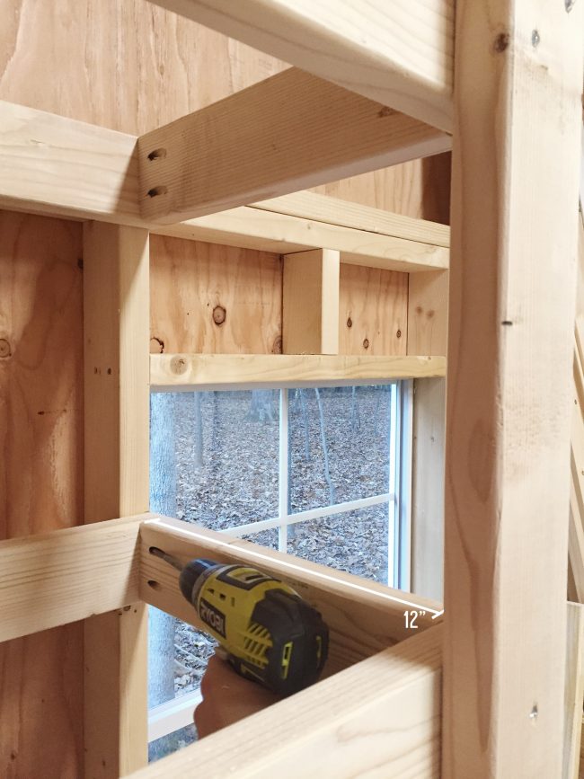 screwing side pieces into wood garage shelving