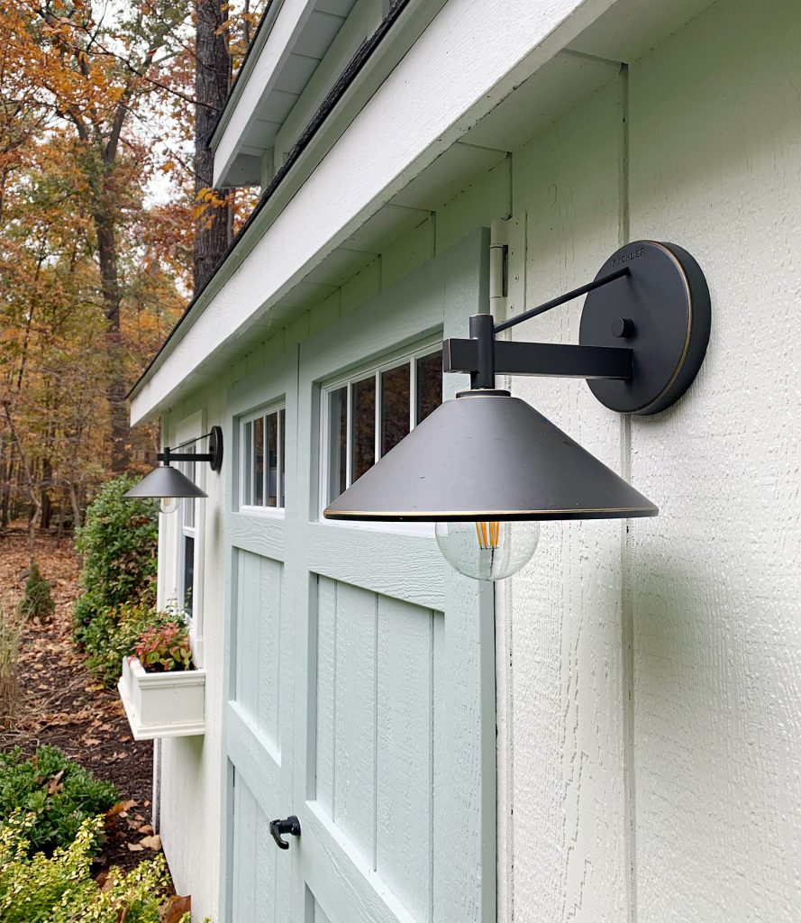 Painted White Shed Light Detail