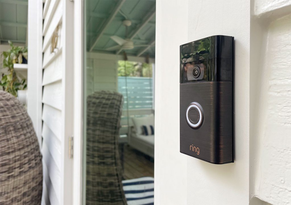 Ring Video Doorbell Venetian Bronze On White House